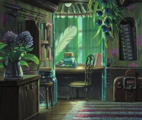 Howl's Moving Castle Aesthetic, The Secret World Of Arrietty, Secret World Of Arrietty, Studio Ghibli Background, Chihiro Y Haku, Castle Aesthetic, Ghibli Artwork, The Secret World, Studio Ghibli Movies