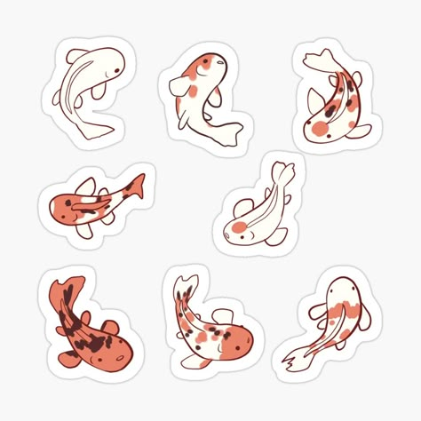 Get my art printed on awesome products. Support me at Redbubble #RBandME: https://www.redbubble.com/i/sticker/Cartoon-Koi-fish-pack-by-Mayarart/158104865.EJUG5?asc=u Fish Stickers Printable, Koi Fish Sticker, Cartoon Koi Fish, Fish Illustration Cute, Koi Sticker, Koi Fish Cartoon, Koi Fish Illustration, White Koi Fish, Sneaker Ideas