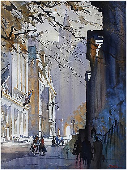 Thomas W Schaller, Thomas Schaller, Watercolor City, Watercolor Architecture, Acrylic Painting Lessons, Watercolour Inspiration, Watercolor Painting Techniques, Watercolor Landscape Paintings, Watercolor Artists