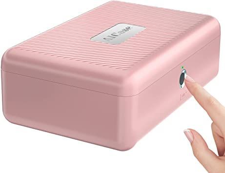 Biometric Fingerprint Storage Box,AICase Portable Cash Jewelry Security Case Lock Box Safe,Combination Lock for Car, Home,Office Travel（Pink） Cash Safe, Box With Lock, Cash Box, Safe Box, Combination Locks, Car Home, Office Travel, Everything Pink, Fingerprint