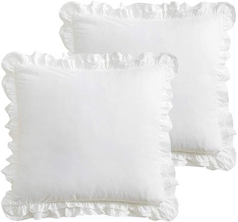 Bedskirts, Euro Pillow Covers, Farmhouse Bed, Euro Pillows, Ruffle Pillow, Big Pillows, Farmhouse Bedding, Ruffle Bedding, Boho Bedding