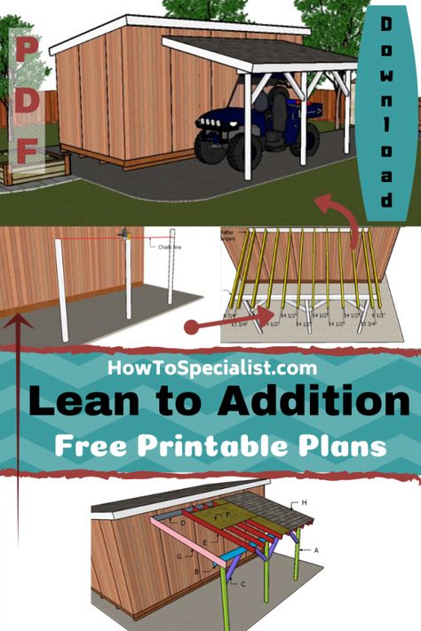 Lean To Roof, Lean To Shed Plans, Lean To Shed, Porch Addition, Shed Organization, Mini Farm, Diy Shed, Pergola Plans, Building A Shed