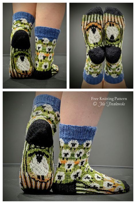 Sheep Socks Knitting Pattern, Fair Isle Socks Pattern Free Knitting, Fair Isle Socks Pattern, Sock Patterns Knitting Free, Sheep Knitting Pattern Free, Socks Knitting Pattern Free, Knitted Sock Patterns, Knitted Socks Pattern, Free Sock Knitting Patterns