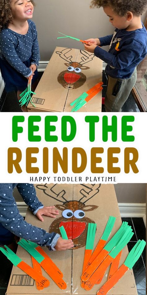 Feed The Reindeer Game, Feed The Reindeer, Christmas Literacy, Preschool Christmas Activities, Games Christmas, Fun Christmas Activities, Reindeer Games, Reindeer Craft, Literacy Games