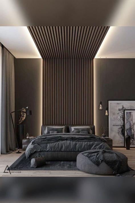 Dark Wood Headboard Bedroom, Wood Headboard Bedroom, Olive Bedroom, Japandi Bedroom Design, Japandi Bedroom Ideas, Japandi Bedroom, Moody Bedroom, Naruto Minato, Design A Space