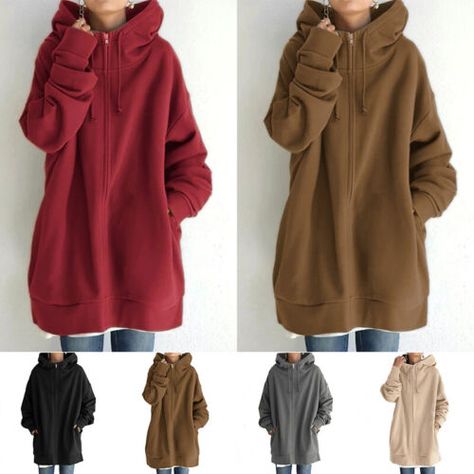 Great shopping ideas for Womens Hooded Long Sleeve Zipper Jacket Ladies Jumper Hoodie Cardigan Coat Plus, Womens-jacket Long Outerwear, Pocket Tunic, Tunic Hoodie, Zip Up Sweatshirt, Hoodie Cardigan, Coat Pocket, Tunic Sweatshirt, Hoodie Coat, Outwear Jackets