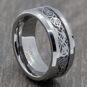 Tungsten Celtic Wedding Band Silver Celtic Rings, Wedding Band For Women, Celtic Ring, Tungsten Mens Rings, Faith Jewelry, Celtic Rings, Mens Engagement, Tungsten Carbide Rings, Ring Wedding Band