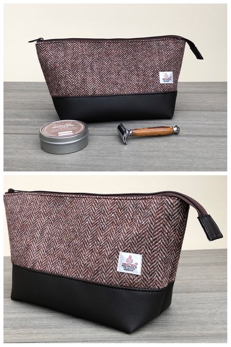 Sewing Gift Ideas For Men, Roommate Gifts, Canvas Leather Bag, Christmas Ornaments Diy, Tote Bags Sewing, Diy For Men, Vanity Bag, Pouch Pattern, Classic Brown