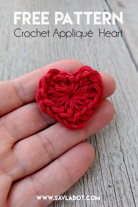 Crochet Yarn Heart and Free Yarn Heart Note Card PDF – Savlabot Crochet Heart Ideas, Crochet Flat Heart, Small Crochet Heart Pattern Free, Crochet Heart Pattern Free, Small Crochet Heart, Amigurumi Accessories, Heart Pattern Crochet, Crocheted Scrunchies, Appliqué Crochet