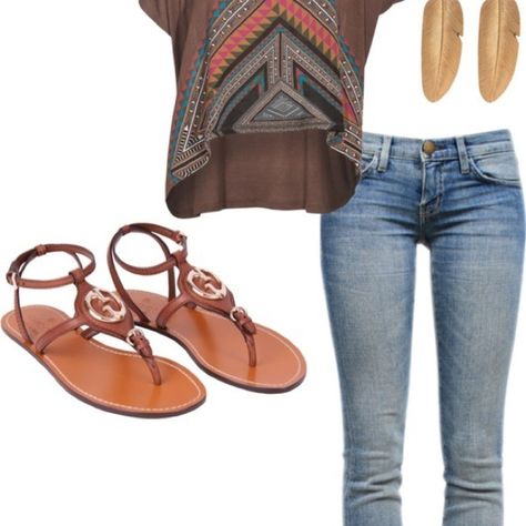 Cute outfit Brown Outfits, Mode Glamour, Mode Hippie, Estilo Hippie, Mode Jeans, Women's Outfits, Hot Style, Pinterest Closet, Cute Sandals