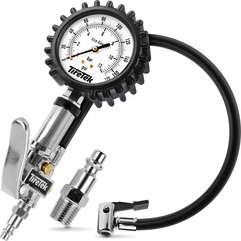 PRICES MAY VARY. Precision Tire Inflation: Experience unmatched accuracy with our top-grade tire pressure gauge for cars. Built from robust steel and brass, it ensures consistently precise inflation every time. Effortless Use with Secure Air Chuck: Our tire inflator with gauge features a lock-on chuck for a perfect tire valve seal. Hands-free pumping with easy pressure adjustment. Trusted by Professionals -Recommended by Professionals: Professional-grade air chuck with pressure gauge. Flexible h Hands Free Pumping, Tire Pressure Gauge, Tire Inflator, Garage Tools, Pressure Gauge, Air Pressure, Air Compressor, Compressor, Hands Free