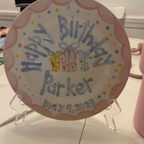 Birthday Plate Ideas Girl, Rory Birthday, Celebration Plate, Tradition Ideas, Birthday Plates, Baby Dishes, Custom Birthday Cakes, Birthday Plate, Family Tradition