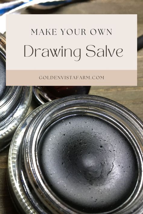 Learn how to make your own charcoal drawing salve! This charcoal drawing salve is an old remedy used to draw things OUT of the skin such as infections, splinters, bee stings, and bug bites. It's a must have for your natural first aid kit. Diy Drawing Salve, Drawing Salve Recipe, Homemade Neosporin, Natural First Aid Kit, Black Drawing Salve, Homemade Medicine, Drawing Salve, Chemical Free Living, Diy Herbal Remedies