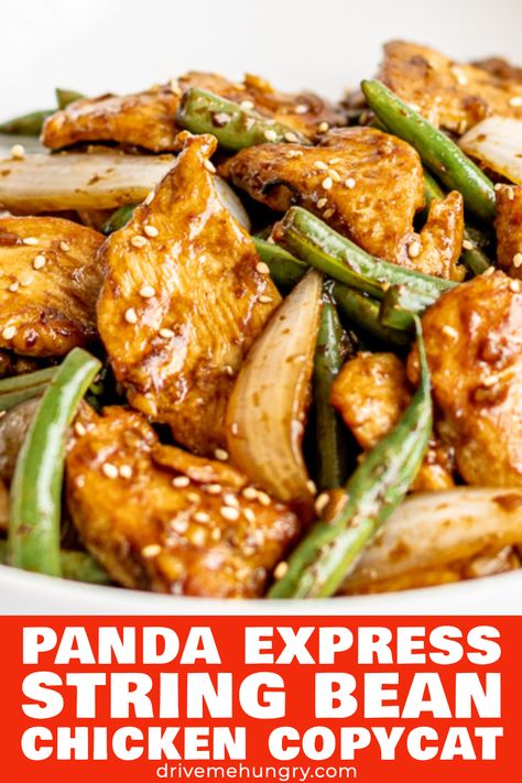 Panda Green Bean Chicken, Asian Chicken And Green Beans Stir Fry, Chinese Chicken Green Beans, Green Bean Recipes Chicken, Panda Express String Bean Chicken Recipe, Stir Fry Chicken And Green Beans, Chicken Green Beans Stir Fry, Green Bean Stir Fry Chicken, Green Bean Chicken Panda Express