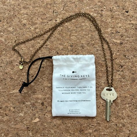 Never Worn. House Key Necklace, Giving Keys, Key Jewelry, Key Necklace, Love Necklace, Womens Jewelry Necklace, How Are You Feeling, Jewelry Necklaces, Women Jewelry