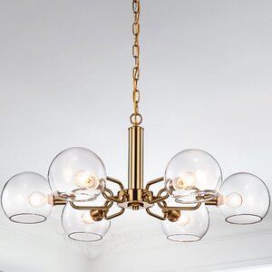 Mercer41 Stephengould 6 - Light Sputnik Sphere Chandelier | Wayfair Living Room Light Fixtures, Warm Lighting, Cool Floor Lamps, School House, Contemporary Chandelier, Pendant Lights & Chandeliers, Sputnik Chandelier, Incandescent Lighting, Light Bulb Types