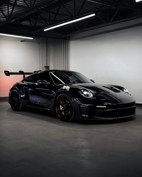 Black Gt3 Rs, Matte Black Car Aesthetic, Porsche 911gt3 Black, Porshe Gtrs3, Black Super Cars, Porshe Aesthic, Porche Gtr 3 Rs, Porshe Gtr4 Rs, Black Porsche Aesthetic