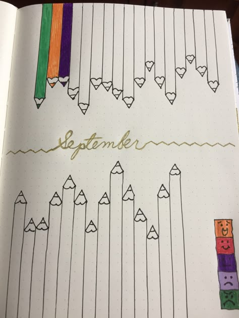 September Journal Page, September Bullet Journal Mood Tracker, September Tracker, Mood Tracker September, Journaling September, September Doodles, September Mood Tracker, October Mood Tracker, August Mood Tracker