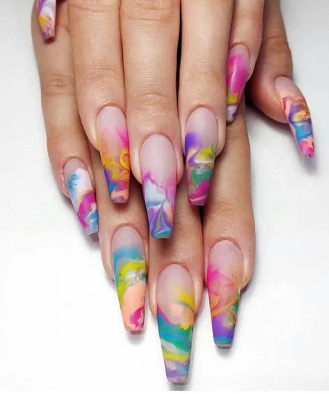 Cute But Deadly, Occasion Nails, Nail Design Glitter, Nails Easter, Tie Dye Nails, Colorful Nail, Pedicure Manicure, Pretty Nail Art Designs, Her Nails