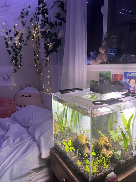 Zimmer Diy, Fish Tank Terrarium, Fishing Room, Cozy Room Decor, Aesthetic Rooms, Pretty Room, Dreamy Room, Dream Room Inspiration, Room Makeover Bedroom