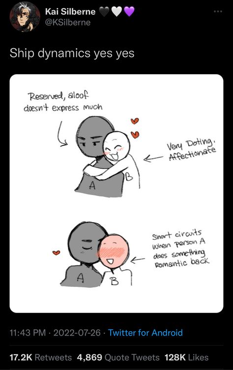 Ship Dynamics Royalty, Ship Dynamic Prompts, Funny Ships Dynamics, Otp Ship Dynamics, Tough X Soft Ship Dynamic, Nerd Ship Dynamics, Chill Standing Poses Reference, Cute Couple Tropes, Cute Dynamics