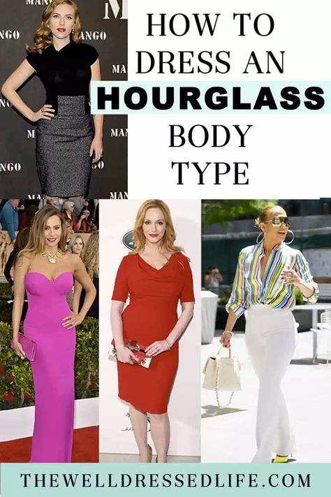 How to Dress an Hourglass Body Type Clothes For Hourglass, Hourglass Body Shape Fashion, Hourglass Body Shape Outfits, Hourglass Figure Outfits, Hourglass Figure Dress, Hourglass Outfits, Hourglass Body Shape, Hourglass Fashion, Body Hugging Dress