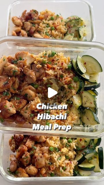 Idris Doosi on Instagram: "@doosifit HIGH PROTEIN, LOW CALORIE Chicken Hibachi Meal Prep🍗 🍳 🍚   WITH A HOMEMADE YUMYUM SAUCE 🤤  Macros (per bowl) ⬇️ 424 calories 38g protein 36g carb 14g fat  Servings: 6 bowls Prep time: 10 minutes Cook time: 30 minutes  Ingredients for 6 bowls ⬇️  Chicken ⬇️ 2 lb boneless skinless chicken thighs 1 tsp sesame oil 1/2 tbsp salt 1/2 tbsp paprika 1 tsp garlic powder 1/2 tsp black pepper ➡️ air fry 20 minutes, 400 degrees  Sautéed zucchini ⬇️ 2 large chopped zucchini 1/2 tsp salt 1/4 tsp black pepper cook with 1 tsp olive oil  Veggies & egg mixture ⬇️ 1 cup frozen peas and carrots 1 large egg 184g egg whites/beaters 1/4 tsp salt 1/4 tsp black pepper 2 tsp garlic paste cook with 1 tsp olive oil  Rice ⬇️ 2 cups cooked jasmine rice 2 tbsp soy sauce 1 tsp sesa Hibachi Meal Prep, Hibachi Meal, Yumyum Sauce, Chicken Ole, Chicken Hibachi, Frozen Peas And Carrots, Chopped Zucchini, Low Calorie Chicken, Garlic Parmesan Sauce