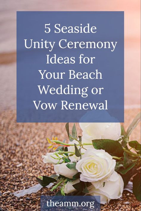 5 creative unity ceremony ideas for your beach wedding or vow renewal, including a shell or stone blessing ritual, unique tropical toast with a custom wedding cocktail, traditional sand ceremony, and more. Sand Ceremony Wedding Vows, Blended Family Sand Ceremony, Unity Ideas, Unity Ceremony Ideas, Sand Ceremony Wedding, Wedding Ceremony Unity, Unity Sand Ceremony, Renewal Wedding, Vow Renewal Ceremony