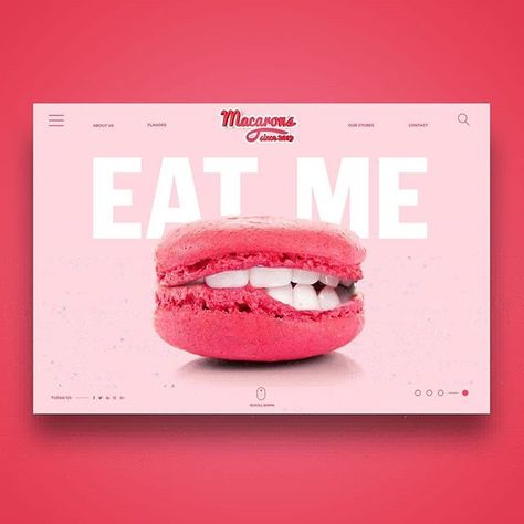 Old post but I like it a lot  - The Macaron Landingpage - #eatme   #Screendesign Concept for the venerable French meringue made from almond flour  #landingpage#uiux #mouth#macaron#instaart#lips#macarons#graphicdesign#animation#mobile#code#website#web#site#webdesign#digital#designinspiration #websites#appdesign#webdev#webart#dailyui#uxdesign#eskort #graphicart #graphicdesign   Big thanks to@les.creatonautesffor the great  mouth ;) Food Website Design, Website Menu, Facebook Marketing Strategy, Pop Up Ads, Webdesign Inspiration, Food Website, Web Inspiration, Website Layout, Web Layout