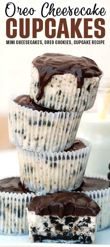 Oreo cheesecake cupcakes is a mini cheesecake recipe that’s easy to make in a muffin pan! A mouthwatering dessert with soft and creamy cheesecake and a crushed Oreo layer on the bottom. Oreo Cheesecake Cupcakes, Cupcakes Homemade, Tasty Cookies, Cupcakes With Chocolate, Delicious Sweets, Oreo Cupcakes, Torte Cupcake, Cheesecake Cupcakes, Baking Pastry