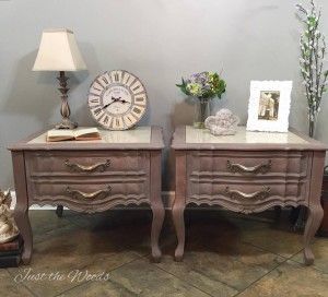 Romantic Painted Gustavian Style Tables / Just the Woods Gustavian Painted Furniture, Stone Top Nightstand, Gustavian Desk, Gustavian Nightstand, Marble Top End Tables, Nightstand Makeover, Painted Night Stands, End Table Makeover, Furniture Painting Tips