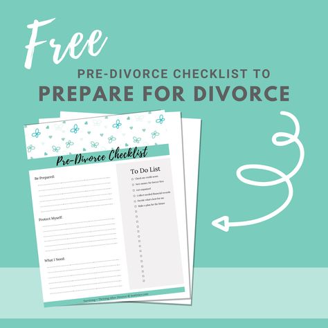 PreDivorce Checklist Square Lead Magnet Pre Divorce Checklist, Divorce Checklist For Women Printable, Divorce Checklist For Women, Divorce Checklist, Survive Divorce, Preparing For Divorce, Financial Peace University, Divorce For Women, Shattered Heart