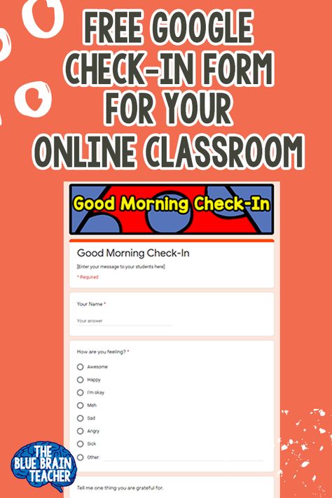 Google Classroom Headers Free, Student Check In, Check In Check Out Forms Elementary, Daily Check In For Students, Flipped Learning, Kindergarten Technology, Technology Teacher, Build Classroom Community, Digital Learning Classroom