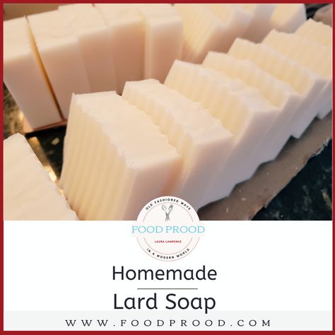 Pig Lard Soap, Hot Process Lard Soap Recipes, Lard Soap, Lard Soap Cold Process, Render Lard, How To Render Lard, Lard Soap Recipe, Coconut Oil Soap Recipe, Lye Soap Recipe