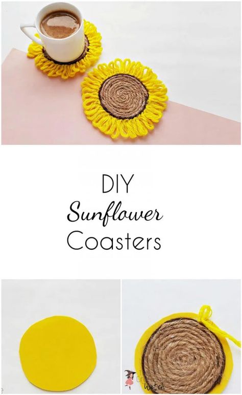 DIY Sunflower Coasters ( Easy Step by Step Tutorial) 8 Hour Long Crafts, Fall Take And Make Crafts, Easy Crafts For Beginners Diy, Crafts To Do With Sisters, Cute Easy Crafts For Adults, Crafts To Do With Nursing Home Residents, Mother’s Day Craft Ideas For Adults, Care Home Arts And Crafts, Craft For Adults Home Decor