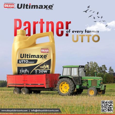 Okaya Ultimaxe is a high-quality multipurpose tractor oil designed for year-round service in hydraulic systems, transmissions, and differentials with wet brake systems. It protects against wear and corrosion of tractor components and has excellent friction properties. #engineoil ##madeinindia #farmingtruth #agriculturalvehicle #AgricultureMachinery #harvestingtime #farmingtruck #tractorengine #uttooil Digital Advertising Design, Agriculture Machinery, Agriculture Tractor, Hydraulic Systems, Post Design, Advertising Design, Oil And Gas, Tractor, Engineering