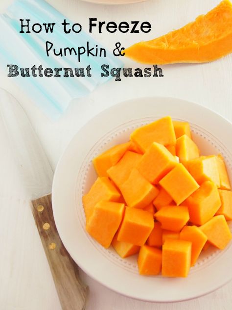 How to Freeze Pumpkin Freezing Butternut Squash, Freeze Pumpkin, Freezing Pumpkin, Pumpkin Butternut Squash, Freezing Veggies, Frozen Butternut Squash, Freezing Vegetables, Salmon Glaze Recipes, Preserving Foods