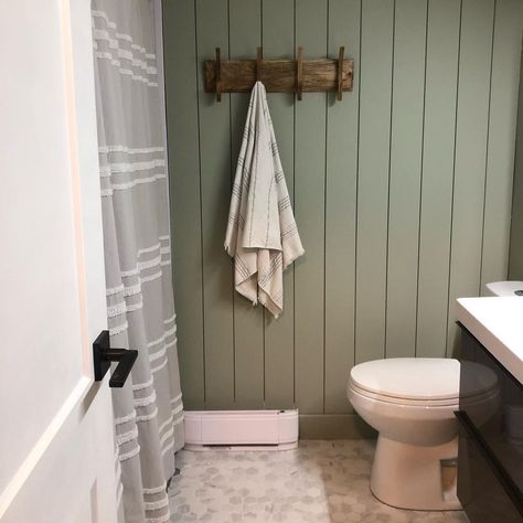 You know, bathroom designs can take on different forms. The space can have a painted cabinet against a tiled wall or painted walls and cabinets. Either way, October Mist will look good. The lighting will determine whether you get a green or gray reflection from the color. Green Shiplap, October Mist, Benjamin Moore Bathroom, Bathroom Cabinet Colors, Dresser Hack, Ikea Malm Dresser, Ikea Billy Bookcase Hack, Malm Dresser, Shiplap Walls