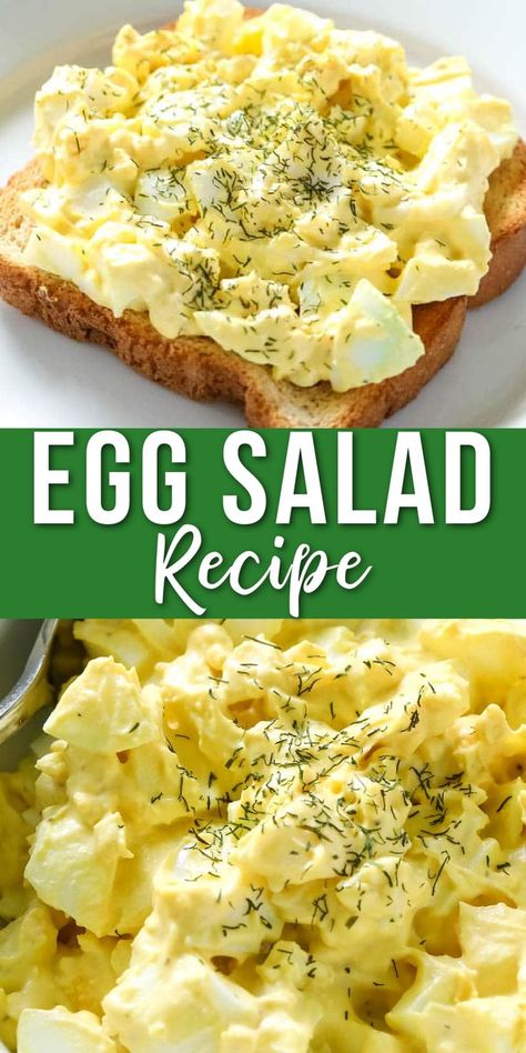 The Easiest Egg Salad Recipe is a classic, favorite lunch! Hard-boiled eggs mixed with mayo, mustard, dill, and a little salt and pepper – this Egg Salad makes the best egg salad sandwich, too! Small Batch Egg Salad, Easy Egg Salad Recipe, How To Make Egg Salad, Egg Salad With Dill, Boiled Egg Sandwich, The Best Egg Salad, Boiled Egg Salad, Newest Recipes, Egg Salad Recipe Easy