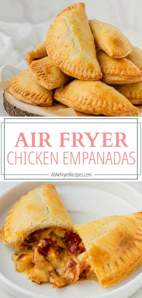 Chicken Empanadas Recipe Easy, Fried Empanadas Recipe, Air Fryer Empanadas, Air Fried Pizza, Chicken Empanadas Recipe, French Fries Recipes, Salmon Crispy, Homemade Brownie Recipe, Fried Pizza