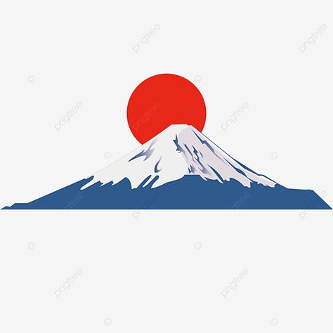 Fuji Mountain Tattoo, Mount Fuji Drawing, Fuji Mountain Illustration, Mount Fuji Tattoo, Mount Fuji Illustration, Fuji Illustration, Mount Fuji Painting, Gunung Fuji, Moutain Tattoos