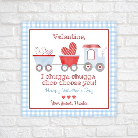 Valentine Card For Kids, Train Valentine, Watercolor Classroom, Valentine Designs, Valentine Treat, Printable Valentines Cards, Preschool Valentines, Printable Valentine, Valentines Greetings