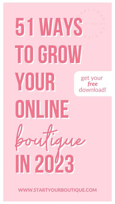 51 Ways to Grow Your Online Boutique in 2023 Online Boutique Business Plan, Boutique Business Plan, Grow Email List, Online Boutique Business, Boutique Marketing, Career In Fashion Designing, Boutique Business, Boutique Owner, Descriptive Writing