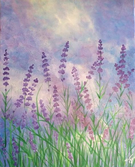 Lavender Painting, Field Of Lavender, Summer Camp Art, Lavender Paint, Caribbean Art, Art Drawings Sketches Pencil, Painting Quotes, Canvas Painting Designs, Landscape Art Painting