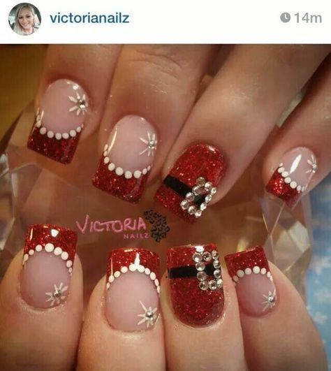 Santa Clause Nails Design, Santa Claus Nail Design, Santa Nail Designs, Elegant Christmas Nails Acrylic, Santa Nails Christmas, Kid’s Christmas Nails, Christmas Fingernail Designs, Christmas Toenail Designs, Santa Nails Design