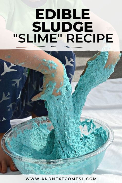 Edible sludge is a fun slime alternative for kids, perfect for kids who enjoy messy sensory play. Click to get the full edible slime sludge recipe. #edibleslime #slime #sensoryplay #sensoryactivities Messy Sensory Play, Fun Slime, Infant Lesson Plans, Edible Slime, Play For Kids, Sensory Diet, Pokemon Movies, Sensory Crafts, Playing Cards Design