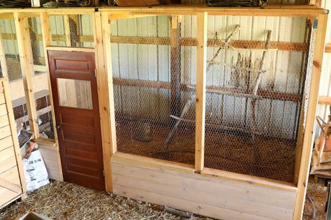 Chicken Coop Attached To Barn, Chicken Pins Diy Building, Basic Chicken Coop Diy, Chicken Coop In Garage, Chicken Coop In Barn, Chicken Coop Inside Barn, Heated Chicken Waterer, Chicken Coop Inside, Barn Chicken Coop