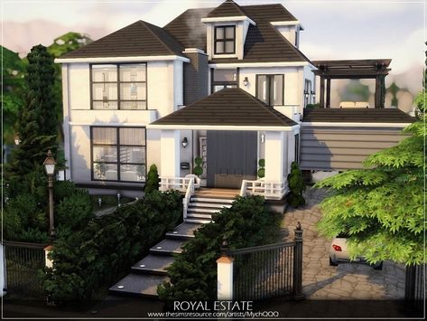 Sims 4 Cc Lots Mansion, Sims 4 40x30 House, Royal Estate, Miami Beach House, Sims 4 Modern House, Sims 4 Houses Layout, Lotes The Sims 4, The Sims 4 Lots, Patio Installation