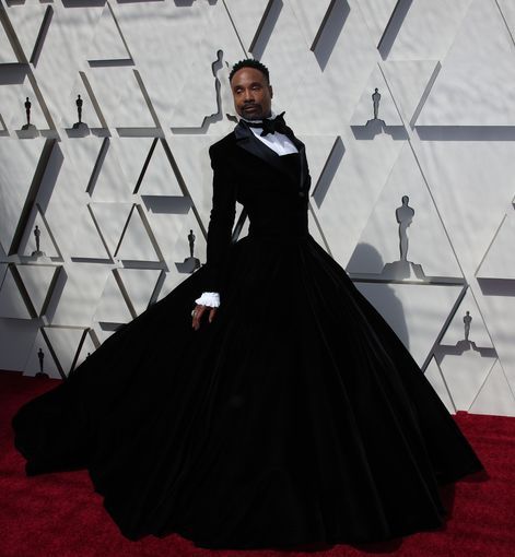 February 24, 2019; Los Angeles, CA, USA; Billy Porter arrives at the 91st Academy Awards at the Dolby Theatre. Mandatory Credit: Dan MacMedan-USA TODAY NETWORK (Via OlyDrop) Billy Porter Dress, Ben Falcone, Chelsea Peretti, David Oyelowo, Billy Porter, Academy Awards Red Carpet, Customer Profile, Dolby Theatre, Constance Wu