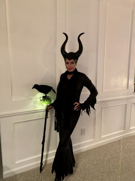 Maleficent Halloween Costume/everything hand made except for the horns Maleficent Costume Kids, Maleficent Halloween Costume, Maleficent Halloween, Peter Pan Costumes, Mad Tea Parties, Movie Halloween Costumes, Maleficent Costume, Toy Story Costumes, Wonderland Cheshire Cat